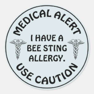 STING ALLERGIE RUNDER AUFKLEBER