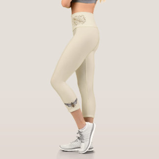 Sting Like A Bee Antique Cream Fairytale GirlPower Capri Leggings