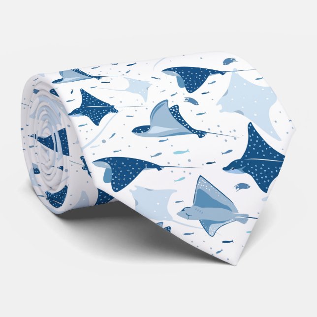 Sting ray manta ray fish pattern krawatte (Gerollt)