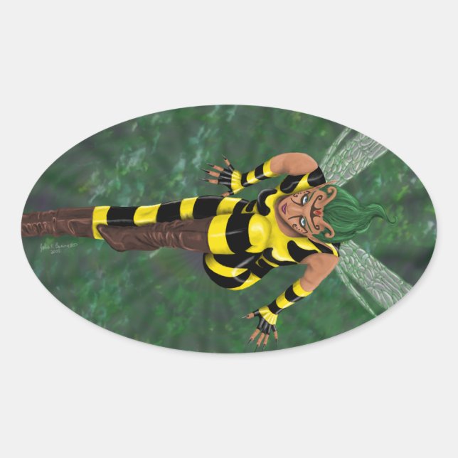 Stinger Oval Ovaler Aufkleber (Vorderseite)