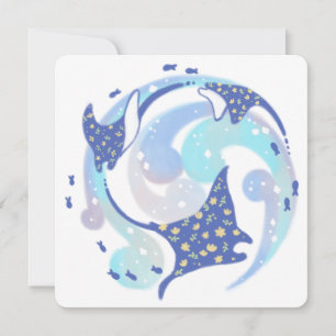 Stingray in Ocean Illustration Einladung