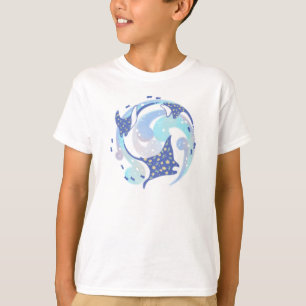 Stingray in Ocean Illustration T-Shirt