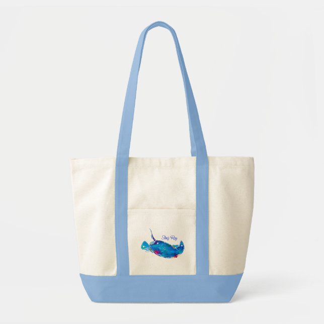 Stingray-Leinwand-Taschen-Tasche in den Blues Tragetasche (Vorne)