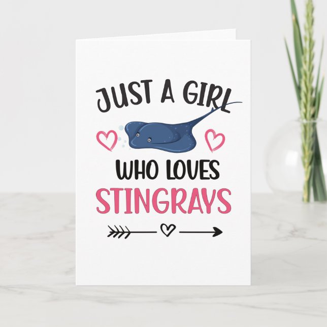 Stingray Lover Manta-Ray Sea Animal Stingray Girl Karte (Vorderseite)