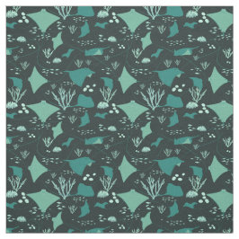 Stingray Manta Rays Blue Ocean Muster Stoff