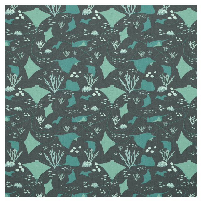 Stingray Manta Rays Blue Ocean Muster Stoff (Muster)