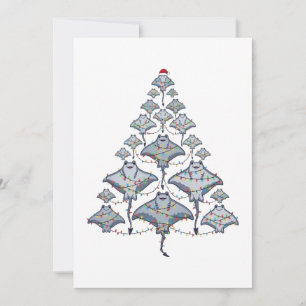 Stingray-Weihnachtsbaum-Santa-Hut-Weihnachtslichte Dankeskarte