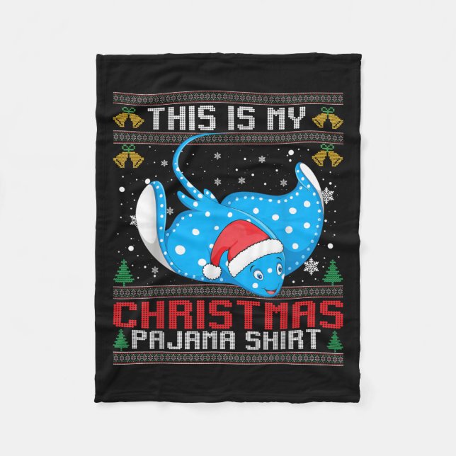 Stingray Weihnachtsmannmütze Matching Ugly Christm Fleecedecke (Vorderseite)