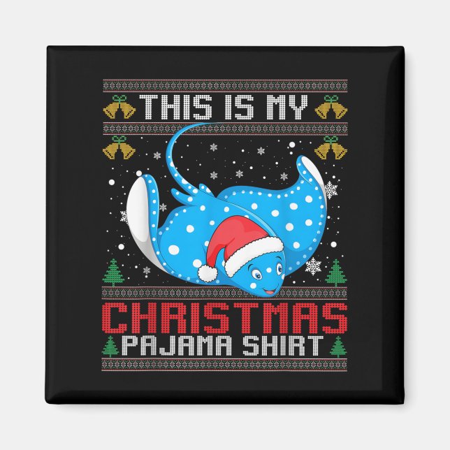 Stingray Weihnachtsmannmütze Matching Ugly Christm Magnet (Vorne)
