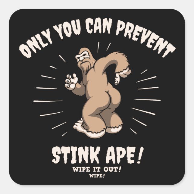 Stink Ape Wide Out Quadratischer Aufkleber (Vorderseite)