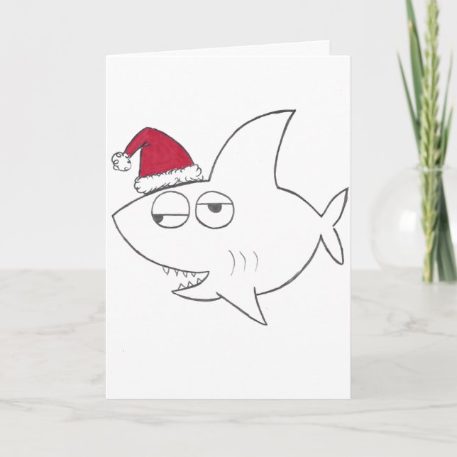Stinkeye Haifisch-Weihnachtskarte Feiertagskarte (Vorderseite)
