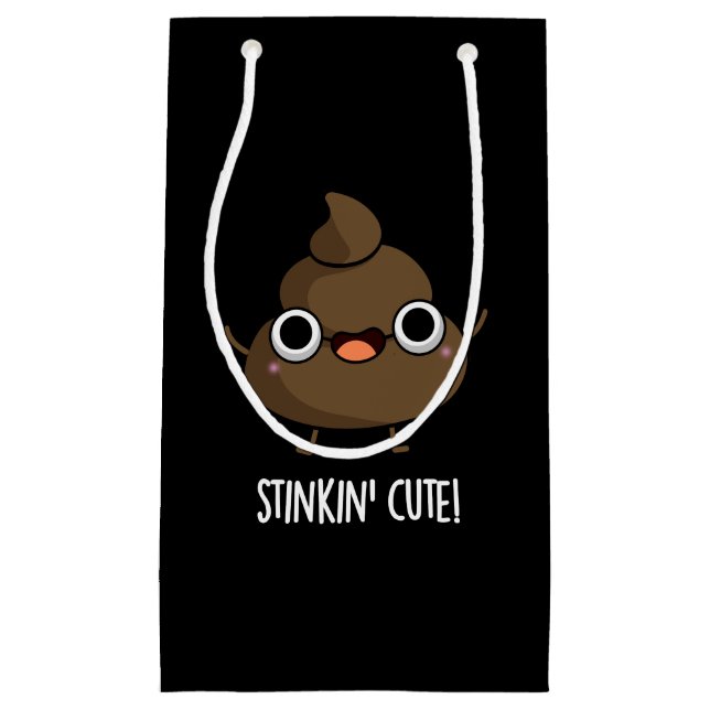 Stinkin Niedlich Funny Poo Pun Dark BG Kleine Geschenktüte (Vorderseite)