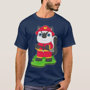 Stinktier Feuerwehrmann Feuerwehrschlauch Feuerweh T-Shirt