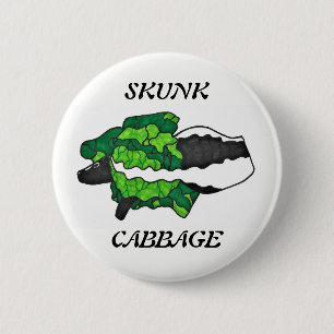 Stinktier-Kohl-Kunst-Knopf Button