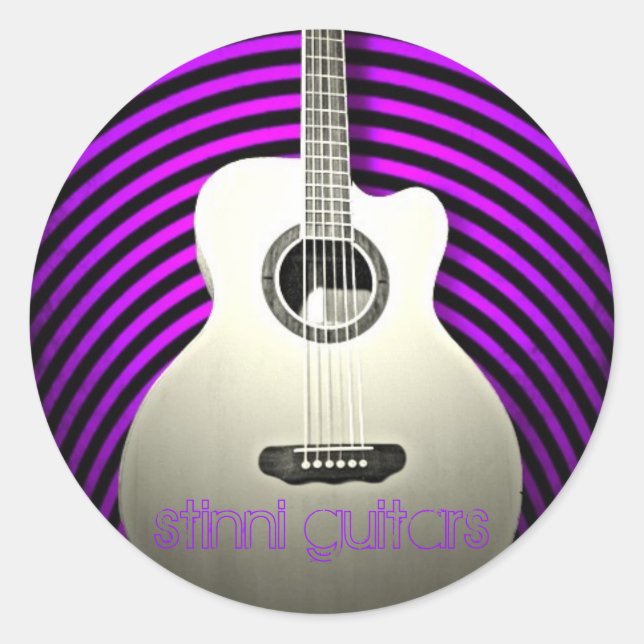Stinni Gitarren Runder Aufkleber (Vorderseite)