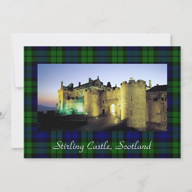 Stirling Castle Illuminated Tartan Border Greeting Karte (Vorderseite)