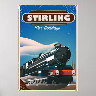 Stirling Schottland Vintage-Bahnposter. Poster