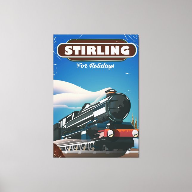 Stirling Scotland Vintages Zugplakat. Leinwanddruck (Vorderseite)