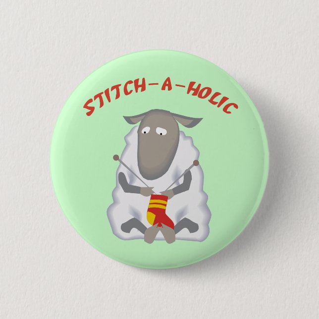 Stitch-a-Alkoholiker-Knopf Button (Vorderseite)