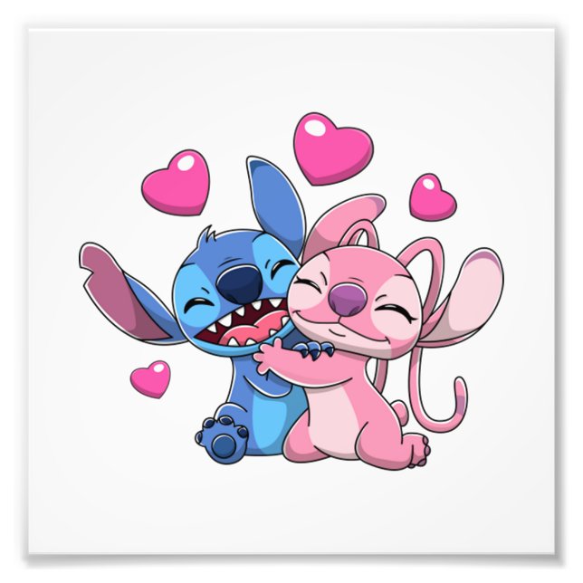 Stitch &amp; Engel Valentine 1 Fotodruck (Vorne)