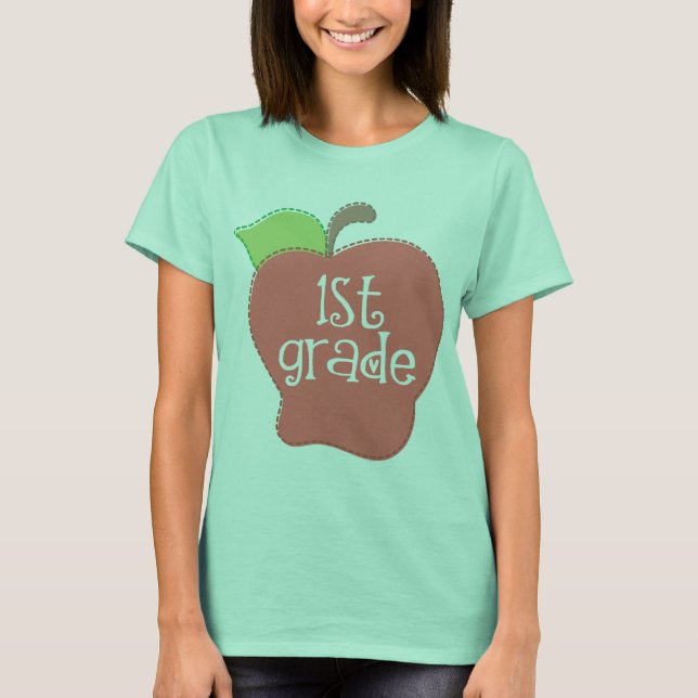 Stitch Apple 1. Klasse T-Shirt (Vorderseite)