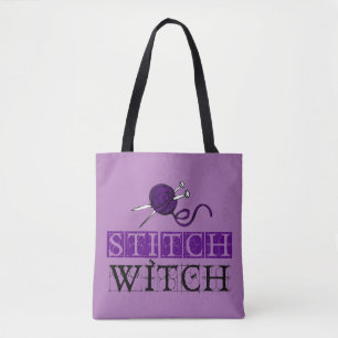 Stitch Hexe Knitting Tote Bag Tasche