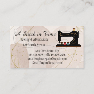 Stitch in Zeitnähungsänderungen Reparatur Unterneh Visitenkarte