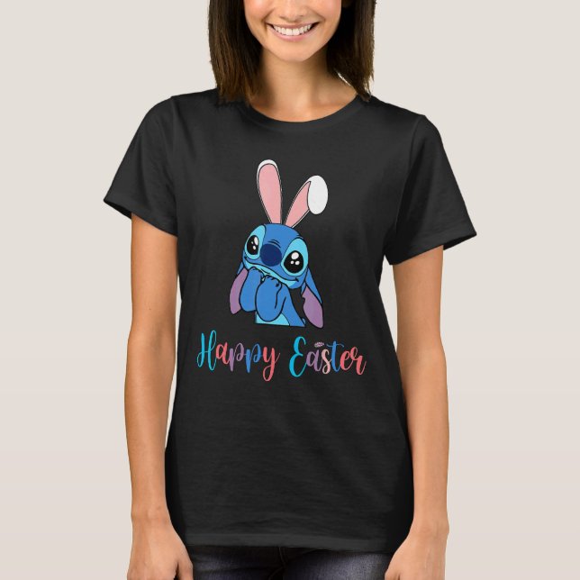 Stitch mit Ostern Bunny Happy Oster T-Shirt (Vorderseite)