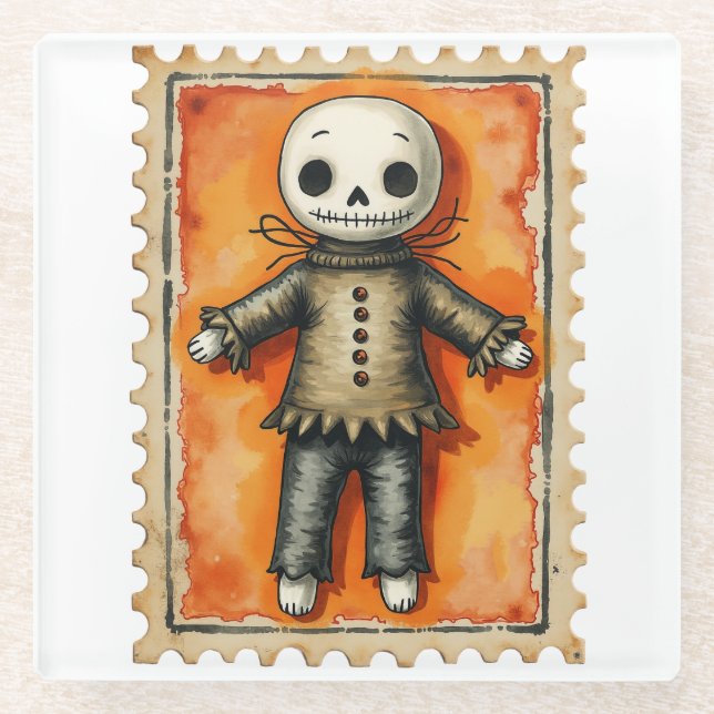 Stitch & Shadow Halloween Glasuntersetzer (Vorderseite)