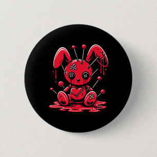 Stitched Bunny Rabbit Pastel Goth Anime Kawaii Got Button