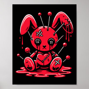 Stitched Bunny Rabbit Pastel Goth Anime Kawaii Got Poster