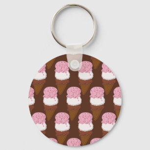 Stitched-Neapolitan-Ice-Cream-Cones-2-KEY CHAIN Schlüsselanhänger