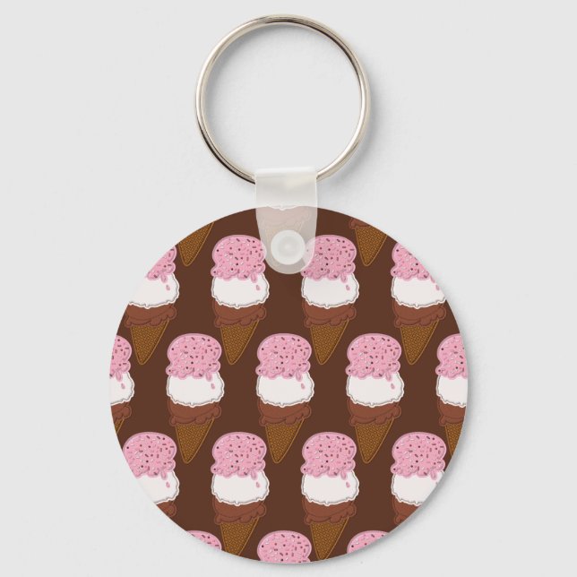 Stitched-Neapolitan-Ice-Cream-Cones-2-KEY CHAIN Schlüsselanhänger (Vorderseite)