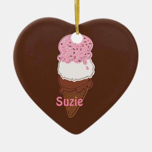 Stitched-Neapolitan-Ice-Cream-Cones-2-Stunden ORNI Keramikornament (Vorne)