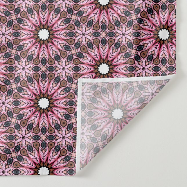 Stitched Pink Feather Boho  Wandteppich (Detail)