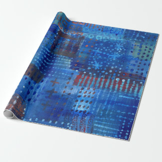 Stitching Patchwork Blue Indigo Geschenkpapier