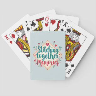 Stitching Together Erinnerungen Stickerei Art Spielkarten