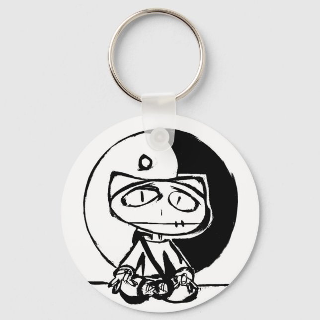 "Stitchlip meditating w'Yin Yang" von Levi G. Schlüsselanhänger (Vorderseite)