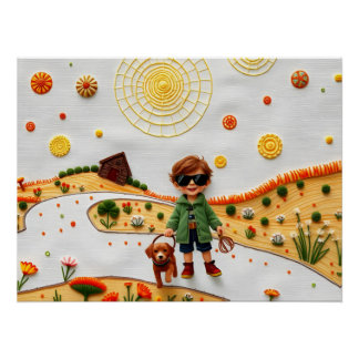 Stitted Cosmic Adventure Poster