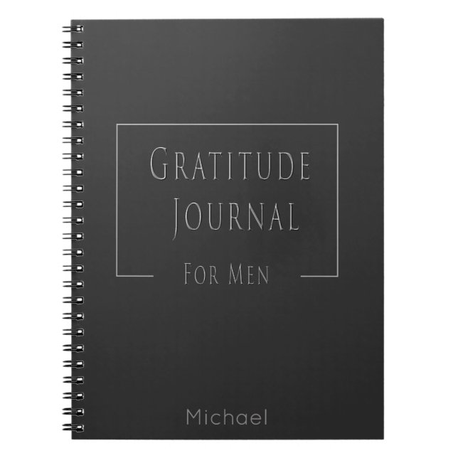 Stlish Gratitude Journal for Men Dark Grey (Devant)