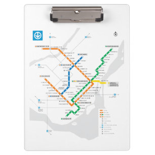 STM Montreal Metro U-Bahn Karte weiß HD Klemmbrett