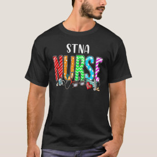 Stna Nurse Kariert Red Liebe Heart Stethoscope Rn T-Shirt