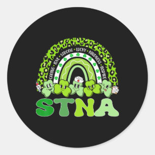 Stna St Patrick's Day Regenbogen Boho Retro Kranke Runder Aufkleber