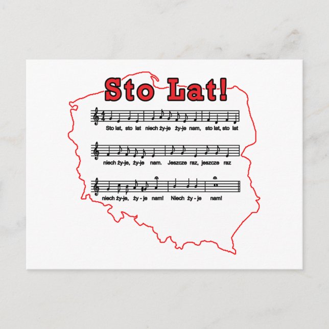 Sto Lat ! Carte de la chanson polonaise (Devant)