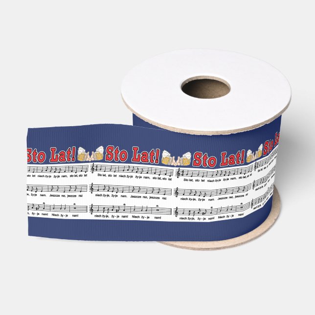 Sto Lat! Lied mit den Bier-Tassen Ripsband (Spule)