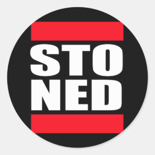 STO NED RUNDER AUFKLEBER