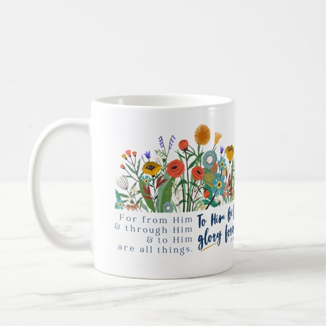 Stoa Floral Romans 11:36 Mug (Gauche)