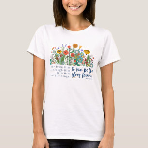 Stoa Floral Romans 11:36 T-shirt