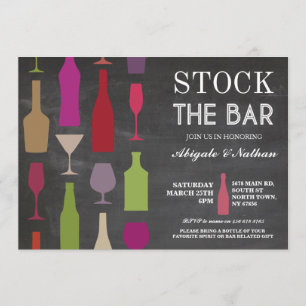 Stock Bar Chalk Flaschen Party Einladung