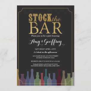 Stock Bar Party Verlobung Flaschen einladen Einladung